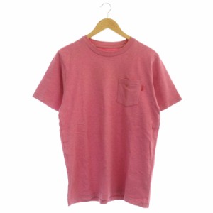 【中古】シュプリーム SUPREME 胸ポケットTシャツ カットソー 半袖 クルーネック コットン S ピンク