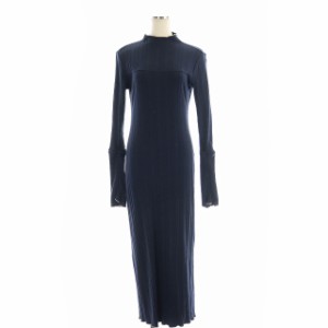 【中古】トゥデイフル TODAYFUL Piping Rib Dress ワンピース ロング ニット 長袖 36 紺 ネイビー ■OS レディース