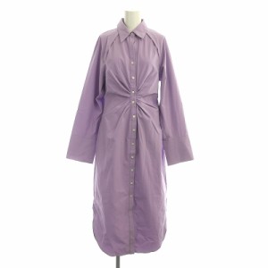【中古】ルシェルブルー 23SS Shirt Dress シャツドレス シャツワンピース ロング 長袖 前開き 36 紫 レディース