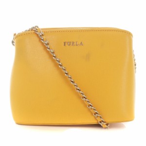 【中古】フルラ FURLA TESSA XS ショルダーバッグ レザー チェーン ロゴ 黄 イエロー /WM レディース