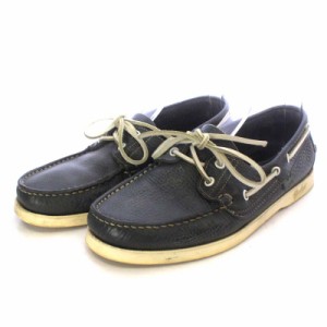 【中古】パラブーツ Paraboot エディフィス別注 BARTH デッキシューズ レザー 6 24.5cm チャコールグレー