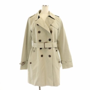 【中古】アクアスキュータム BASIC TRENCHCOAT トレンチコート アウター ロング ライナー付 6 ベージュ レディース