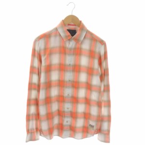 【中古】スコッチ&ソーダ SCOTCH & SODA チェック柄長袖シャツ レギュラー M 白 ベージュ オレンジ メンズ