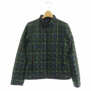 【中古】ラルフローレン RALPH LAUREN チェック キルティングジャケット ダウン L(12/14) 緑 マルチカラー