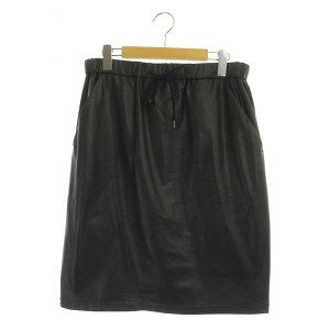 【中古】アンタイトル UNTITLED フェイクレザー スカート ロング タイト 大きいサイズ 44 黒 ブラック
