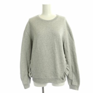 【中古】エムエスジーエム MSGM フリル スウェット トレーナー 長袖 裏起毛 コットン S グレー /NR ■OS レディース