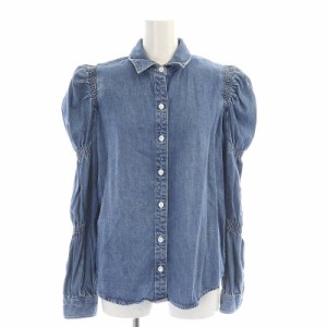 【中古】リーバイス Levi's パフスリーブ デニムシャツ 長袖 XS 青 ブルー /DF ■OS レディース