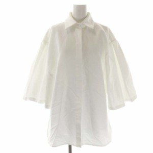 【中古】マックスマーラ MAX MARA 22SS Cotton poplin shirt シャツ 八分袖 38 白 ホワイト /MI ■OS レディース