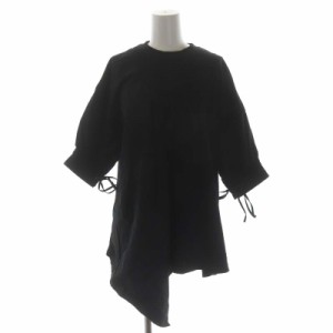 【中古】エンフォルド 23SS Drape Flare Blouse ブラウス 五分袖 プルオーバー 38 黒 ブラック /DO ■OS