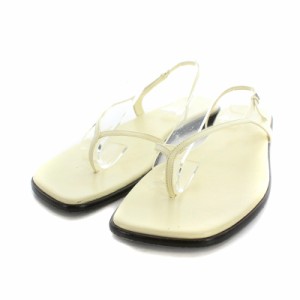 【中古】ザロウ THE ROW Constance Flat Sandal  サンダル フラット トング レザー 39 26cm 白 /AK11 レディース