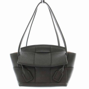 【中古】ボッテガヴェネタ BOTTEGA VENETA アルコ ミニ トートバッグ マキシ イントレチャート レザー 編み込み 緑