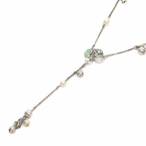 【中古】スワロフスキー SWAROVSKI ビジューパールネックレス シルバー色 /SR16 ■SH レディース