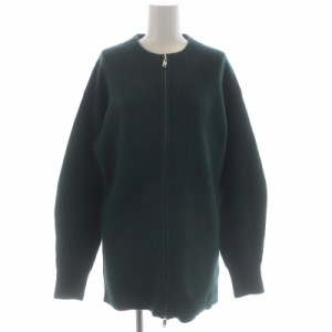 【中古】クラネ 22AW ZIP RIB KNIT TOPS ニットジャケット ブルゾン カーディガン ジップアップ 2 深緑 レディース