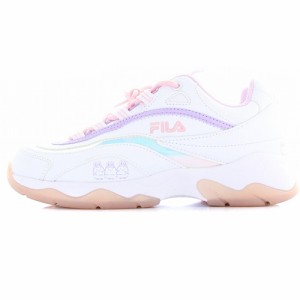 【中古】フィラ FILA 23SS Sumikko atmos pink スニーカー ロゴ レザー 24cm 白 ラベンダー /SR13 レディース