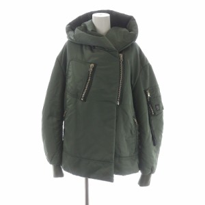 【中古】ベーコン BACON L'Appartement取り扱い BIG BOMBER ジャケット アウター 中綿 S カーキ ■OS ■SH レディース