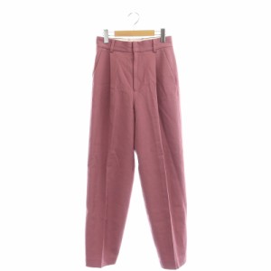 【中古】6 ロク ビューティーアンドユース KERSEY PANTS パンツ テーパード  ウール 34 ローズピンク レディース