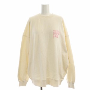 【中古】ミルクフェド MILKFED. 23SS DRIP LOGO BIG SWEAT TOP スウェット トレーナー クルーネック アイボリー