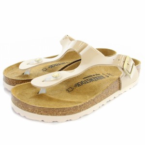 【中古】ビルケンシュトック BIRKENSTOCK ギゼ パテントレザー サンダル トング 24cm べージュ /SR18 レディース