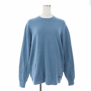 【中古】ザラ ZARA クルーネックニット セーター 長袖 コットン S ライトブルー /DF ■OS メンズ