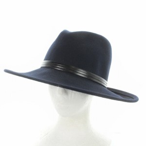 【中古】ハットアンドドリームス HATS＆DREAMS ウール中折れフェルトハット ウール 紺 ネイビー /SR5 レディース