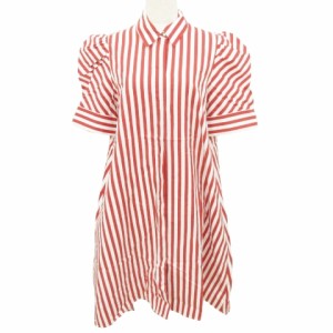 【中古】ザラウーマン ZARA WOMAN シャツ ワンピース ストライプ ひざ丈 S バイカラー ■052 レディース