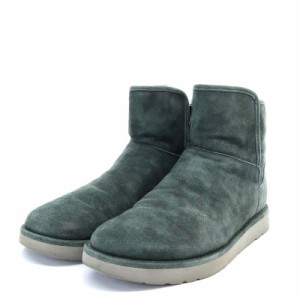 【中古】アグ オーストラリア UGG australia アブリー ミニ ABREE MINI ムートンブーツ ショート US8 緑色 1016548