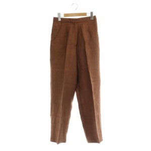 【中古】トゥデイフル TODAYFUL Herringbone Linen Trousers パンツ ストレート リネン 36 茶 ブラウン レディース