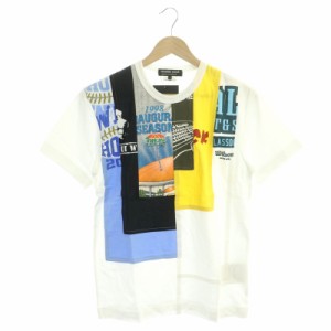 【中古】コムデギャルソンオムドゥ COMME des GARCONS HOMME DEUX 20SS パッチワーク Tシャツ カットソー 半袖 総柄 S