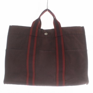 【中古】エルメス HERMES フールトゥ トートMM バッグ ハンドバッグ 赤 レッド /SR24 ■OH レディース