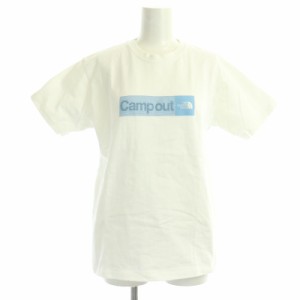 【中古】ザノースフェイス S/S CAMPOUT TEE NTW32011 Tシャツ カットソー 半袖 ロゴ コットン M 白 水色