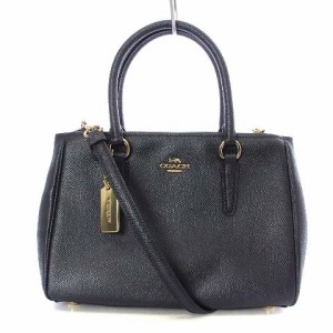 【中古】コーチ COACH ミニサリー キャリーオール クロスボディ ハンドバッグ ショルダーバッグ 2way 紺 F44962