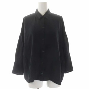 【中古】エヴァムエヴァ evam eva cupro square shirts シャツ キュプラスクエアシャツ 長袖 黒 ブラック E211T086