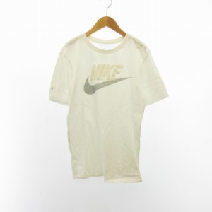 【中古】ナイキ NIKE ロゴ Tシャツ カットソー 半袖 白 ホワイト M ■122 メンズ