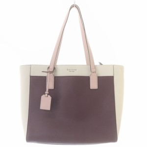 【中古】ケイトスペード KATE SPADE トートバッグ ハンドバッグ ロゴ ボルドー 白 WKRU5840 /SR31 レディース