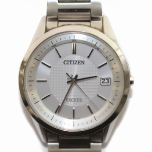 【中古】シチズン CITIZEN EXCEED エクシード エコドライブ 腕時計 ウォッチ クォーツ シルバー色 文字盤白