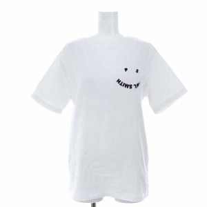 【中古】ピーエスポールスミス 22SS ワッペン 半袖カットソー Tシャツ S 白 黒 ホワイト ブラック ■OS レディース