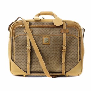 【中古】グッチ GUCCI GGマイクロ ソフトトランク  ボストンバッグ レザー ベージュ /AK31 レディース