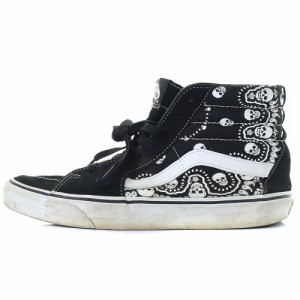 【中古】バンズ VANS スカル ペイズリー SK-8HI スニーカー ハイカット 27cm 黒 ブラック /SR16 ■SH メンズ