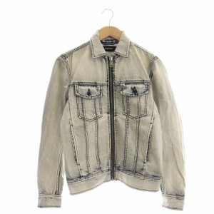 【中古】ディーゼル DIESEL ジップアップ デニムジャケット Gジャン ジージャン S アイボリー 青 /MI ■OS メンズ