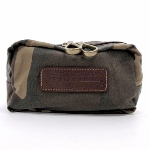 【中古】エバーカーキ EVER KHAKI カモフラ柄 ポーチ 小物入れ 化粧ポーチ 迷彩柄 カーキ ■052 メンズ レディース