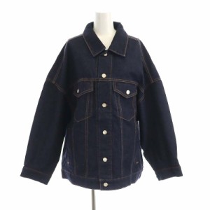 【中古】マウジー moussy 23AW DENIM LONG ジャケット ジージャン Gジャン F インディゴブルー /MI ■OS レディース