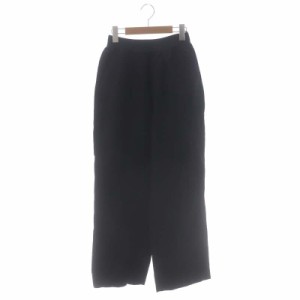 【中古】マリアマクマナス 21AW High Waist Wide Leg Pull ワイドパンツ イージー ハイウエスト リネン 黒 ブラック