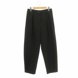 【中古】ザラ ZARA タックワイドパンツ ジッパーフライ S 黒 ブラック /NR ■OS レディース