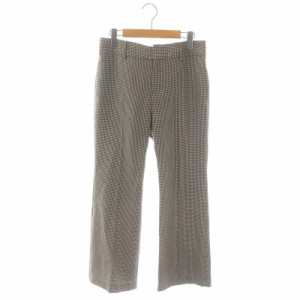 【中古】ミューズ ドゥーズィエム クラス 21SS Col Pierrot Houndstooth パンツ フレア センタープレス 千鳥格子柄