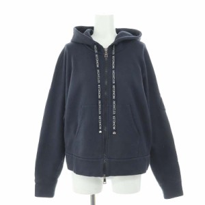 【中古】モンクレール MAGLIA CARDIGAN パーカー スウェット ジップアップ ドルマン 国内正規 S 紺 レディース