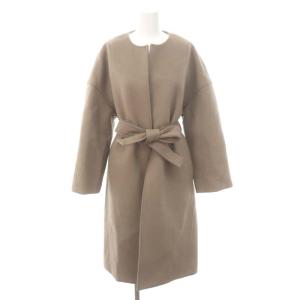 Mila Owen ひど ベルト付接結フードガウンコート ブルー 