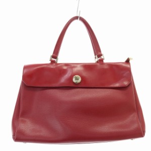 【中古】フルラ FURLA ハンドバッグ ロゴ トートバッグ レザー 赤 レッド /SR17 レディース