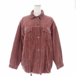 【中古】ザラ ZARA コーデュロイジャケット オーバーサイズ M ピンクブラウン /HK ■OS レディース