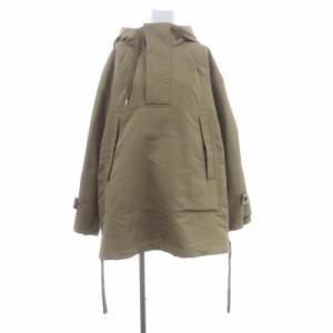 【中古】クラネ 22AW SIDE OPEN WIDE ANORAK アノラックパーカー ジャケット ハーフボタン 2 ベージュ レディース