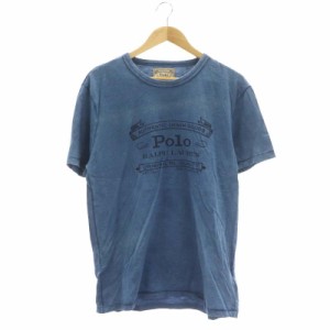 【中古】ポロ ラルフローレン AUTHENTIC DENIM GOODSロゴプリントTシャツ カットソー 半袖 L/G